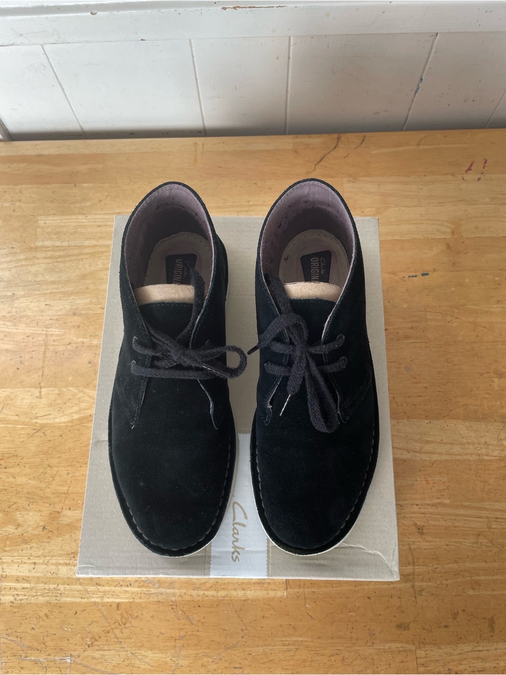 Clarks Black Suede Booties
